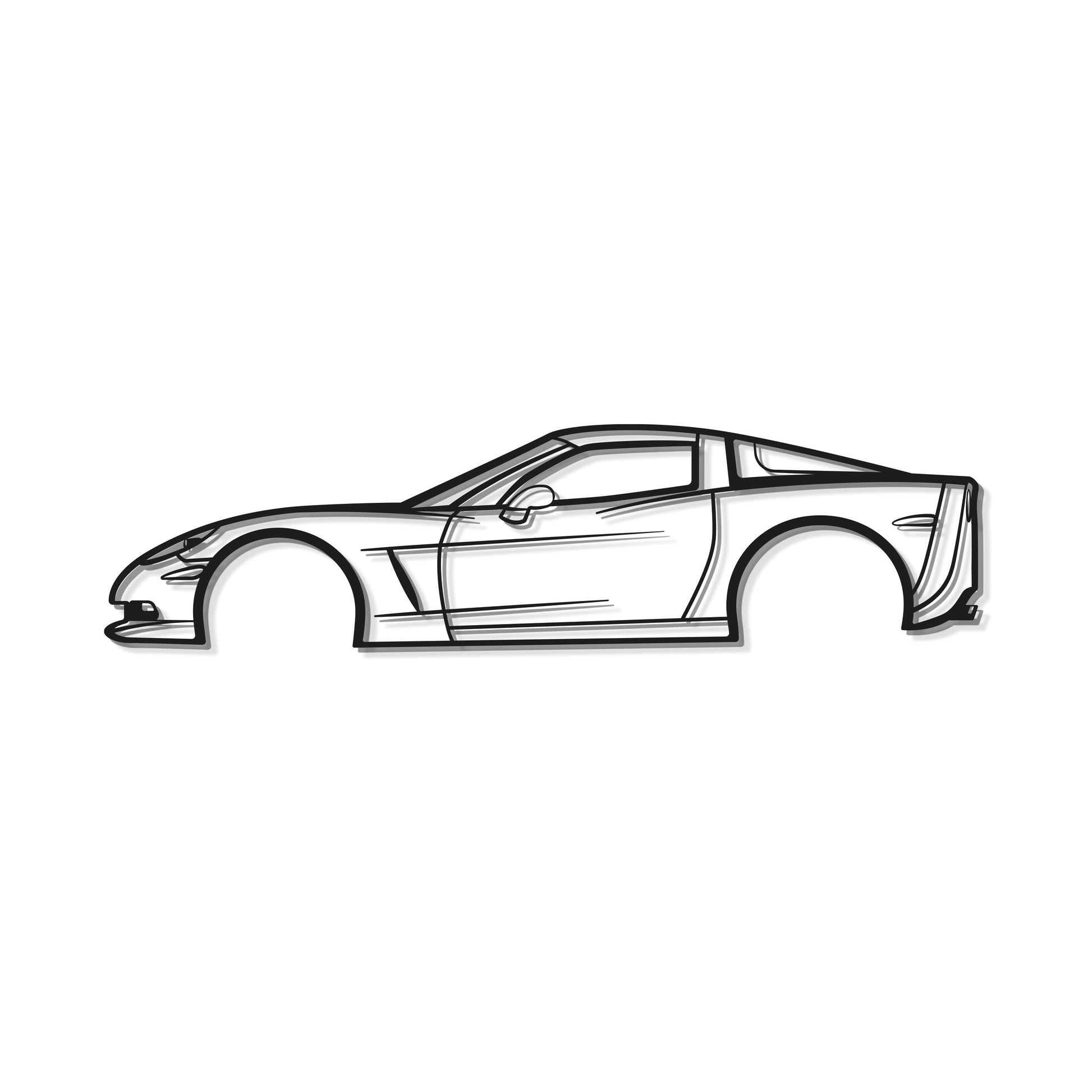 Industrial Style 2007 Chevrolet Corvette Z06 Metal Wall Decor Minimalist Silhouette