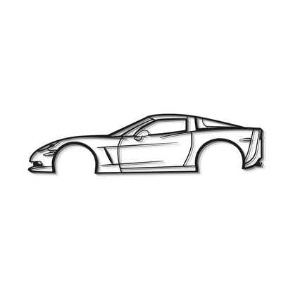 Industrial Style 2007 Chevrolet Corvette Z06 Metal Wall Decor Minimalist Silhouette