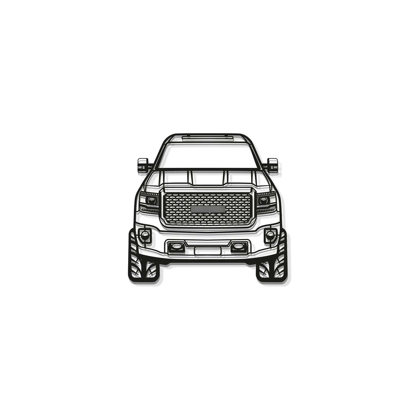 Sleek décor featuring GMC Denali Sierra 3500HD 2016 metal wall art adding rugged flair