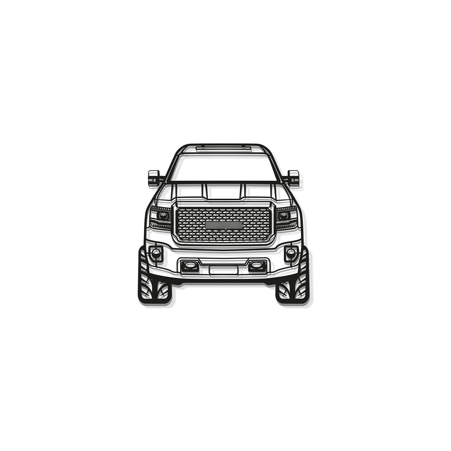Sleek décor featuring GMC Denali Sierra 3500HD 2016 metal wall art adding rugged flair