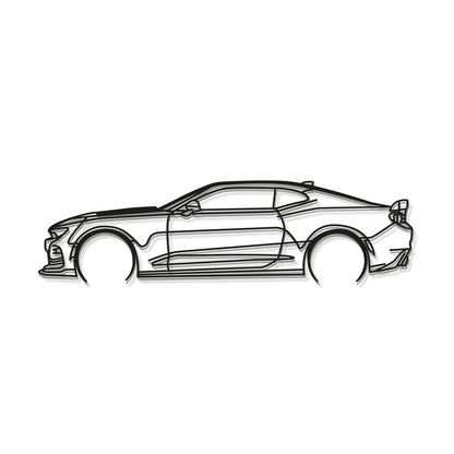 Metal wall art silhouette of Chevrolet Camaro SS 1LE for home office or study