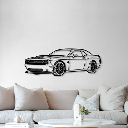 Dodge Challenger SRT 2019 automotive wall art – matte-finished laser-cut steel with subtle 3D stylistic lift 