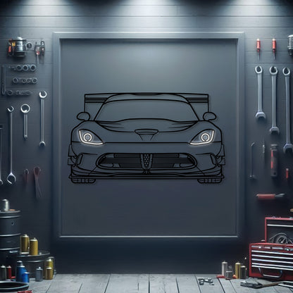 Dodge Viper front view metal neon car wall art – laser-cut premium automobile décor