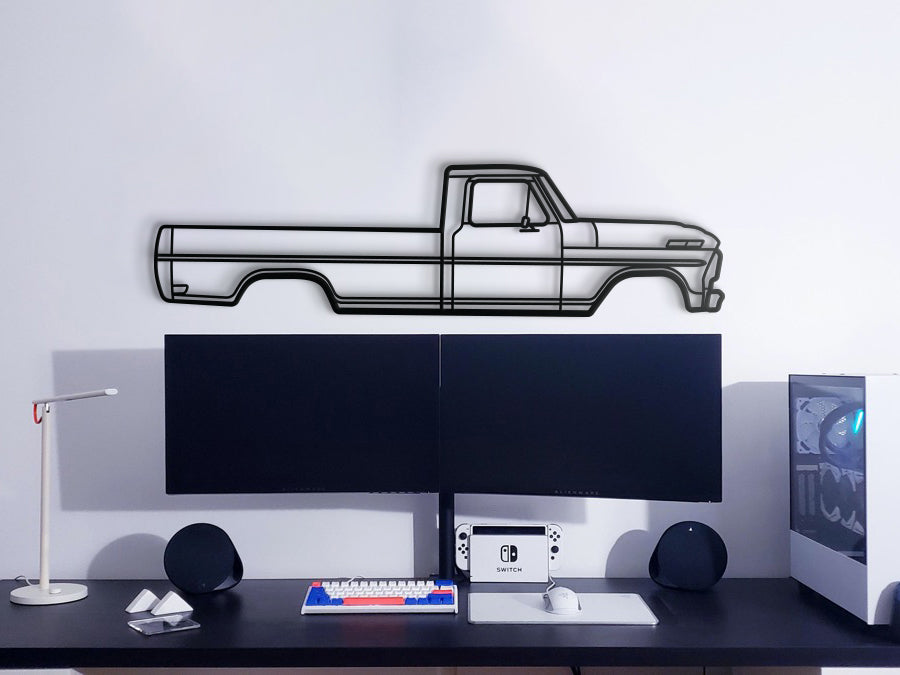 Handmade 1968 Ford F-100 metal wall art laser cut 2 mm steel