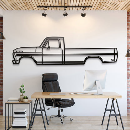 1968 Ford F-100 metal wall art silhouette laser cut steel decor