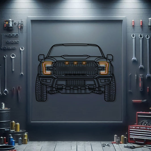 Ford F‑150 front-view metal neon wall art – laser‑cut steel décor for fans of America’s best‑selling pickup