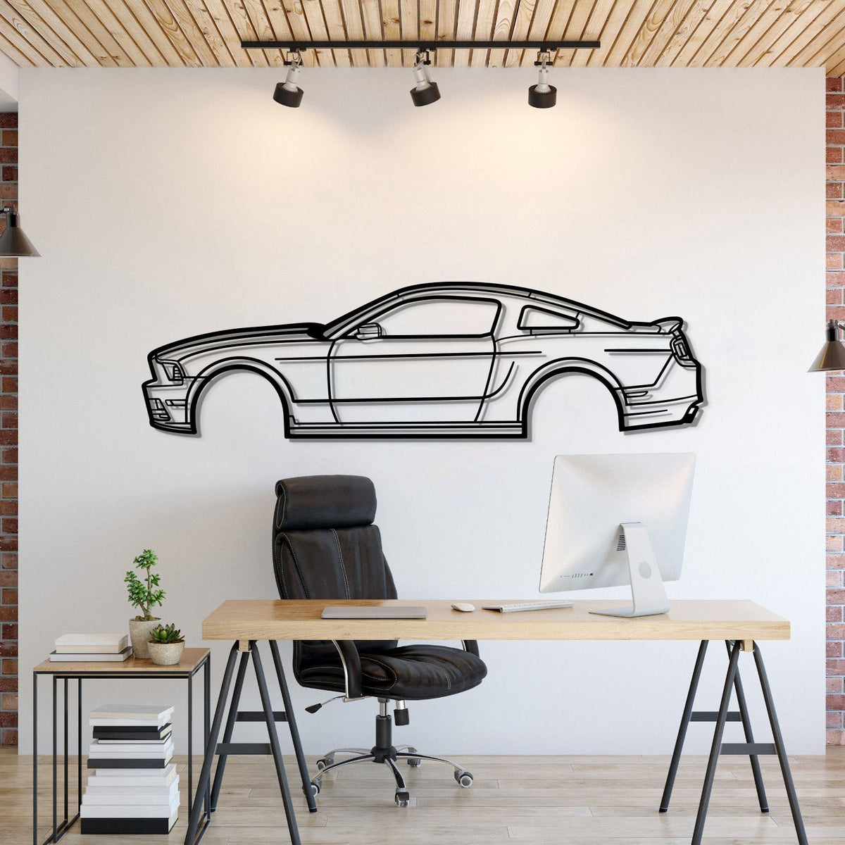 2013 Ford Mustang Metal Wall Art Silhouette Classic Pony Car Decor