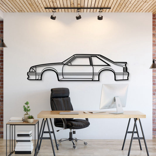 1988 Ford Mustang GT Hatchback Metal Wall Art Silhouette Classic Pony Decor