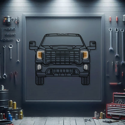 Ford Sierra front-view metal neon wall art – laser‑cut steel décor for vintage ‘80s performance car enthusiasts