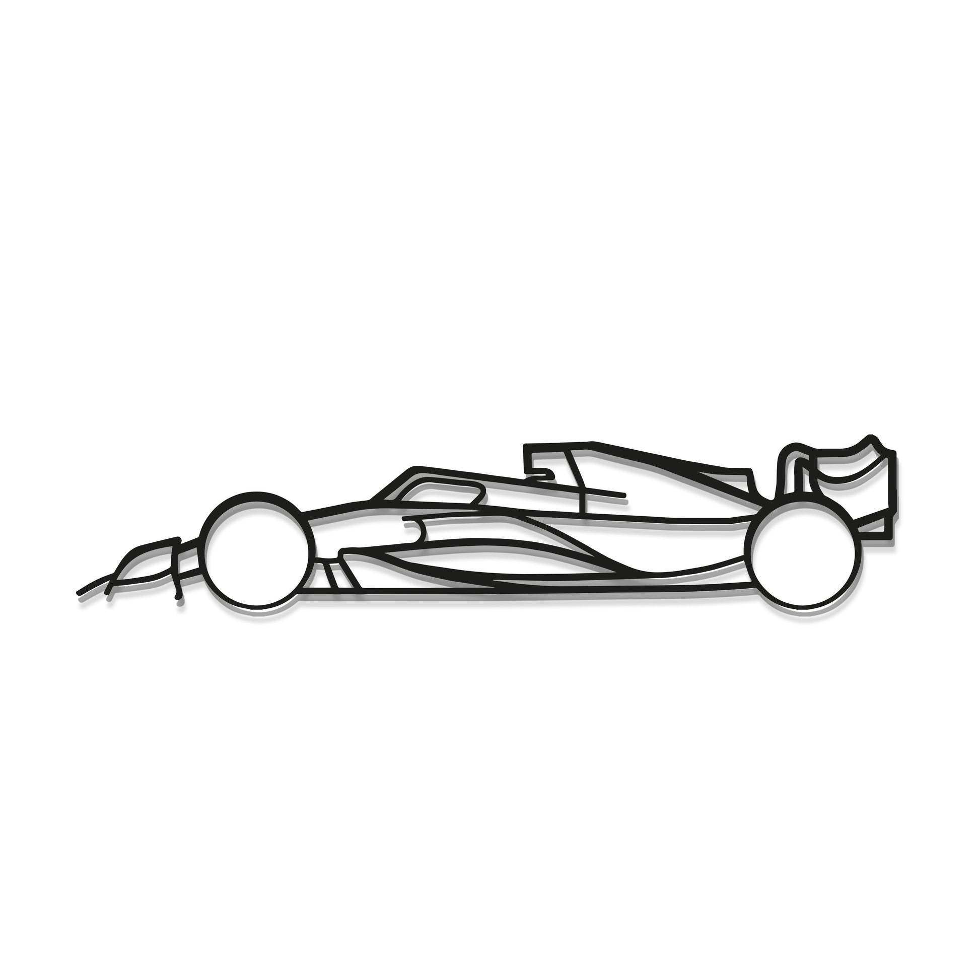 Hallway transformed by Formula 1 2022 metal piece showcasing motorsport precision and speed