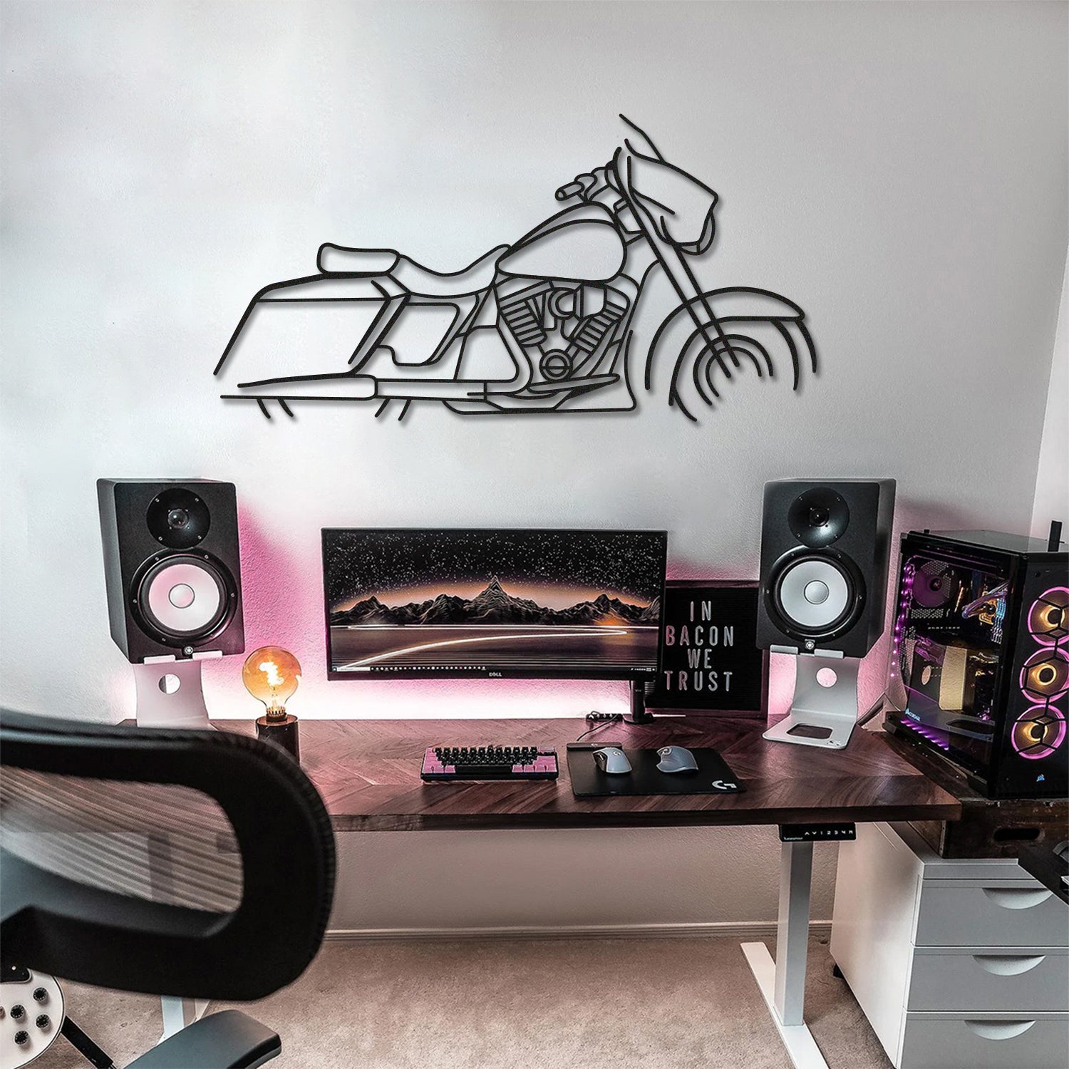 Detailed Harley Davidson Street Glide Metal Art Durable Laser Cut Steel Construction