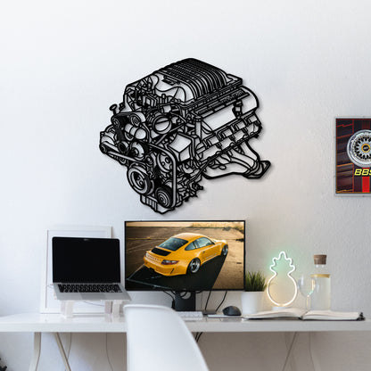Challenger HEMI engine minimalist metal silhouette décor