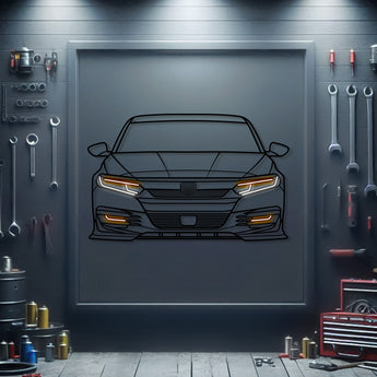 Honda Accord 2020 front silhouette neon wall art – ready-to-hang automotive décor perfect for garage, living room, or office