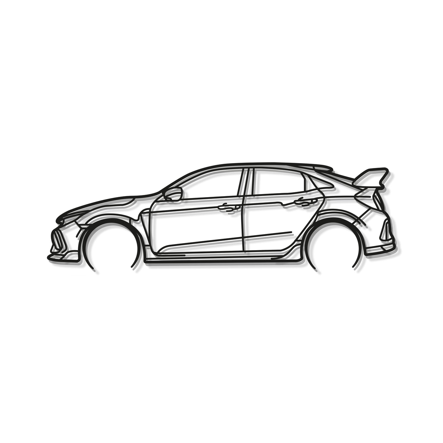 Laser cut steel Honda Civic Type R FK8 wall art perfect for tuner culture lovers