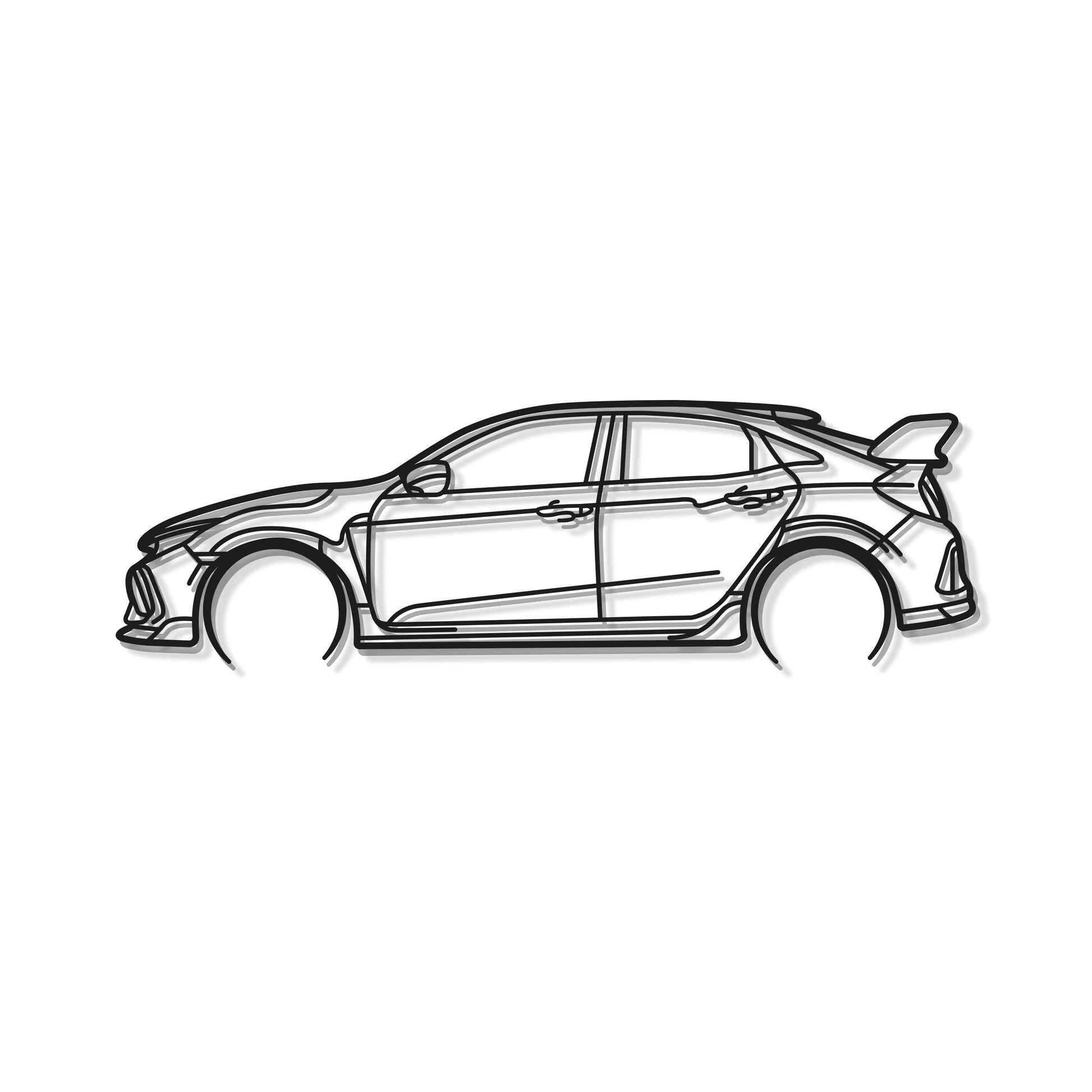 Laser cut steel Honda Civic Type R FK8 wall art perfect for tuner culture lovers