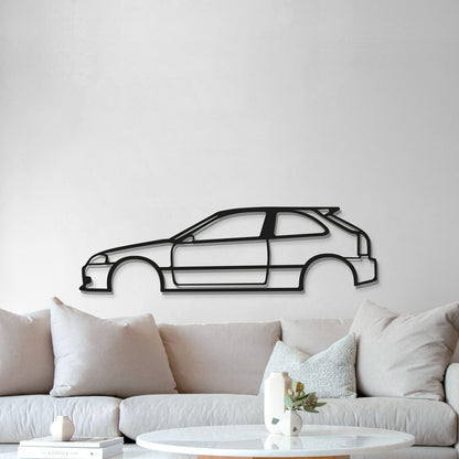 Man cave styled with Honda Civic EK minimalist metal décor in matte finish