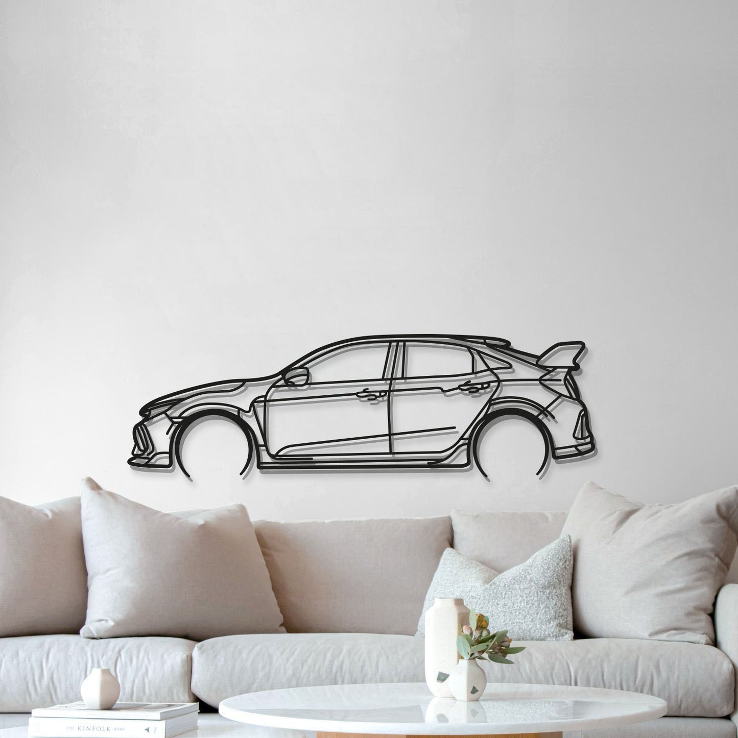 Honda Civic Type R FK8 vintage metal wall sculpture for living room display