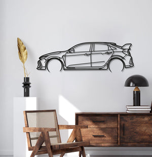 Sporty Honda Civic Type R FK8 laser cut steel wall art for performance car enthusiasts