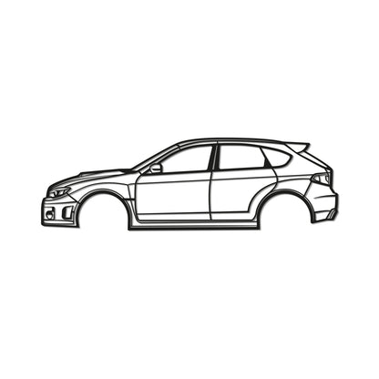 Sleek décor featuring Subaru WRX STI Hatchback 2013 metal wall art adding motorsport flair