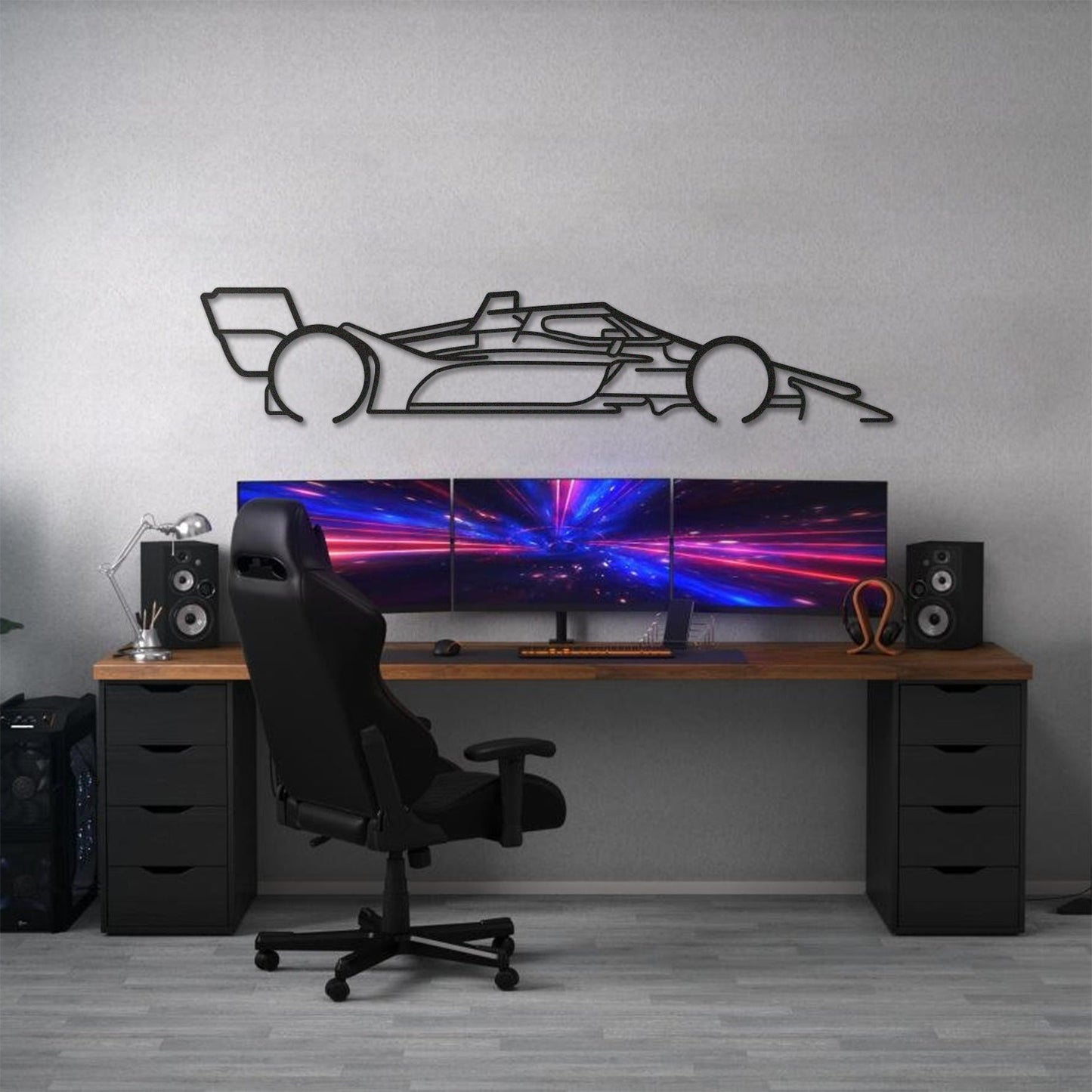 Industrial Style 2022 IndyCar Classic Metal Wall Decor Minimalist Silhouette