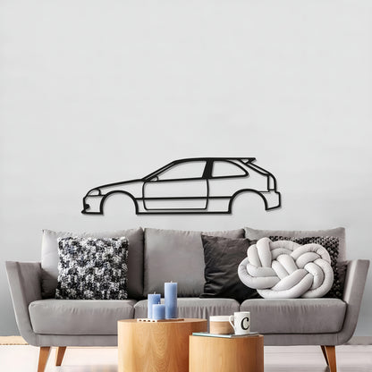 Honda Civic EK floating metal wall sculpture brings tuner culture flair to an office space