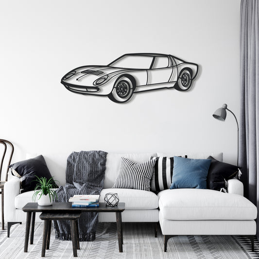 F40 + Lamborghini Metal Car Silhouette