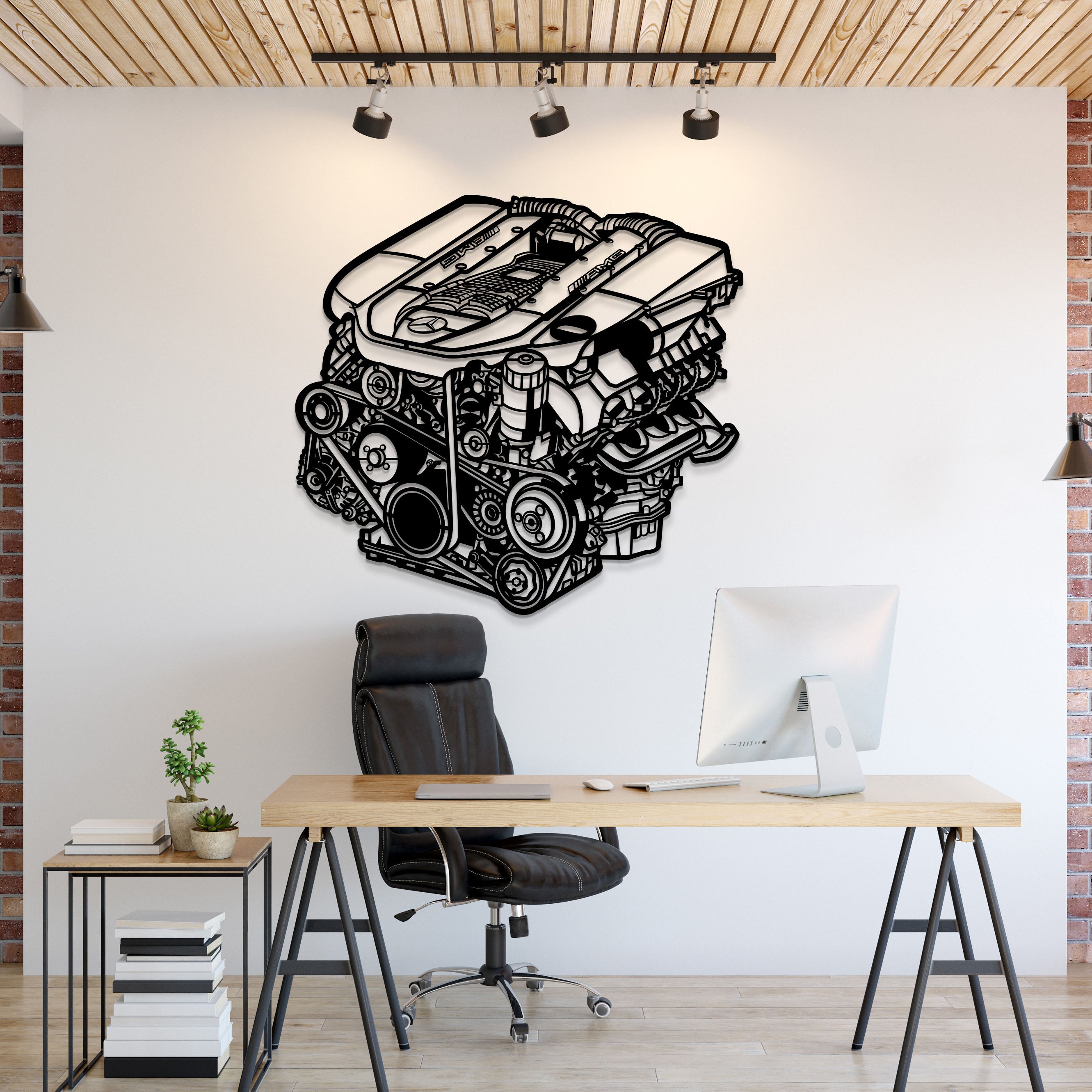 M113 5.4L V8 AMG Metal Engine Block Wall Art - MTEB-0006 – Modello Turbo