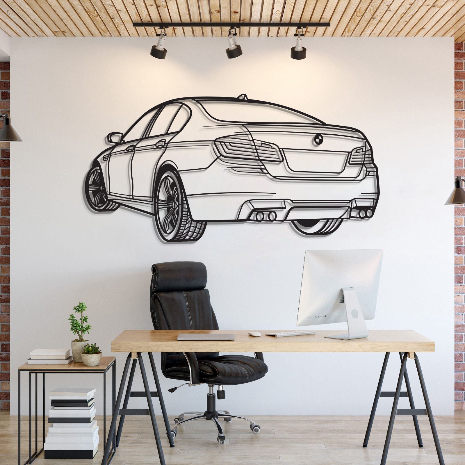 F10 M5 Back Perspective Metal Car Wall Art - MT1301