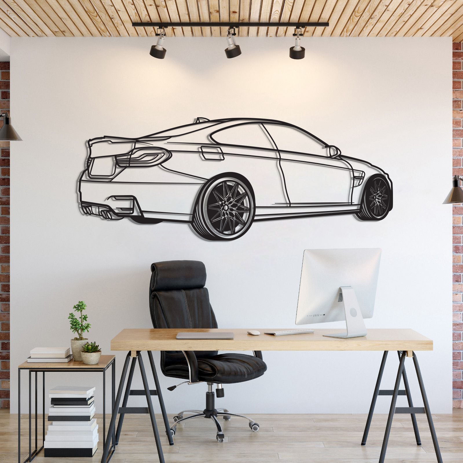 M4 Back Perspective Metal Car Wall Art - MT1299