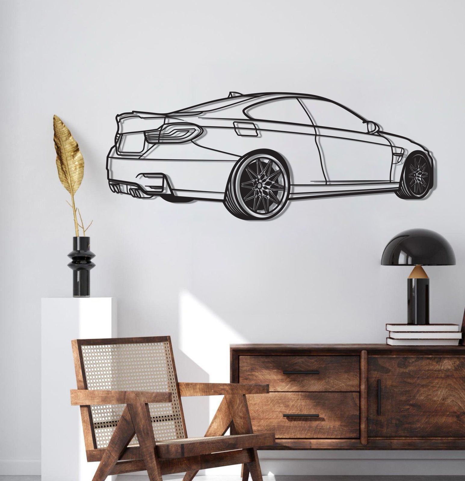 M4 Back Perspective Metal Car Wall Art - MT1299