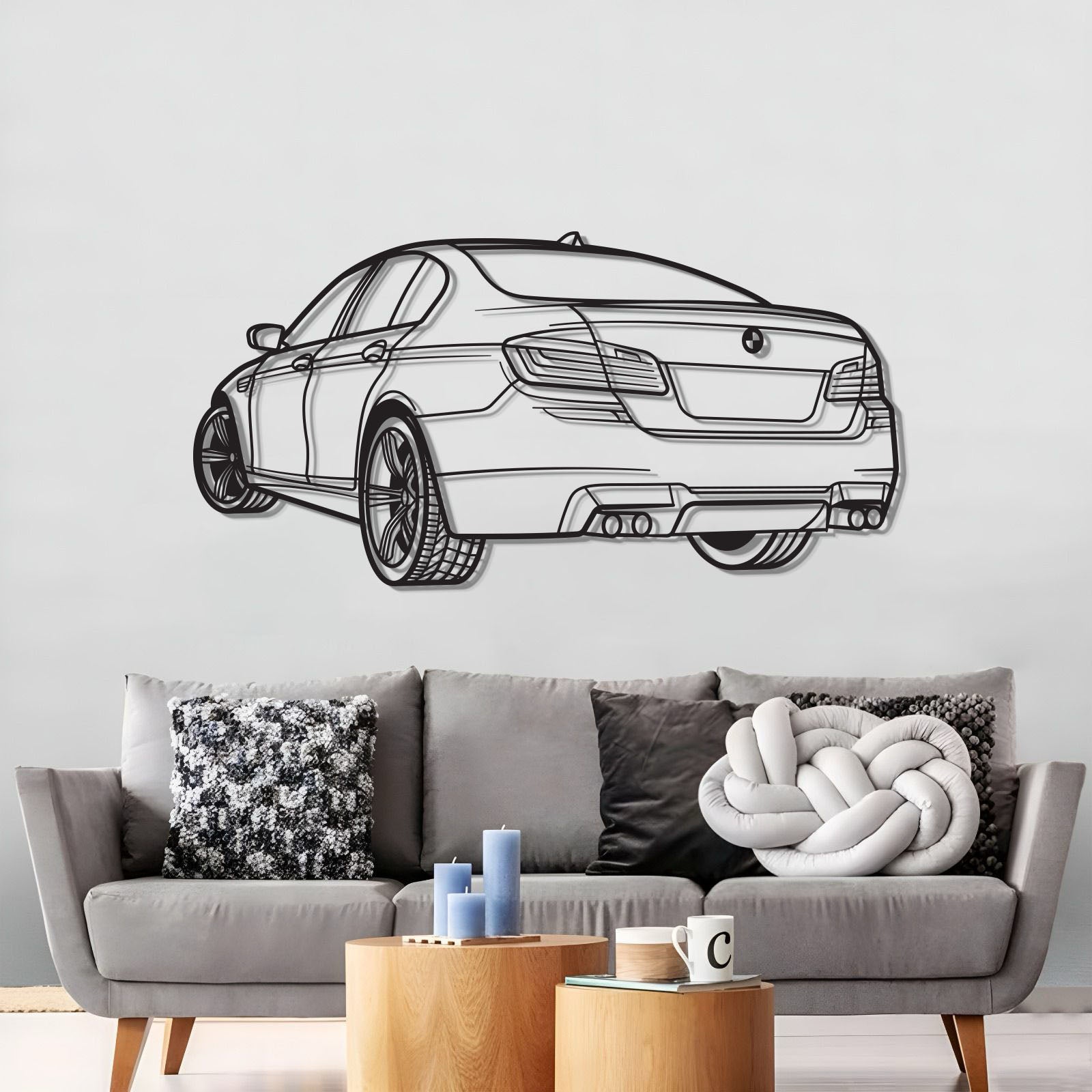 F10 M5 Back Perspective Metal Car Wall Art - MT1301