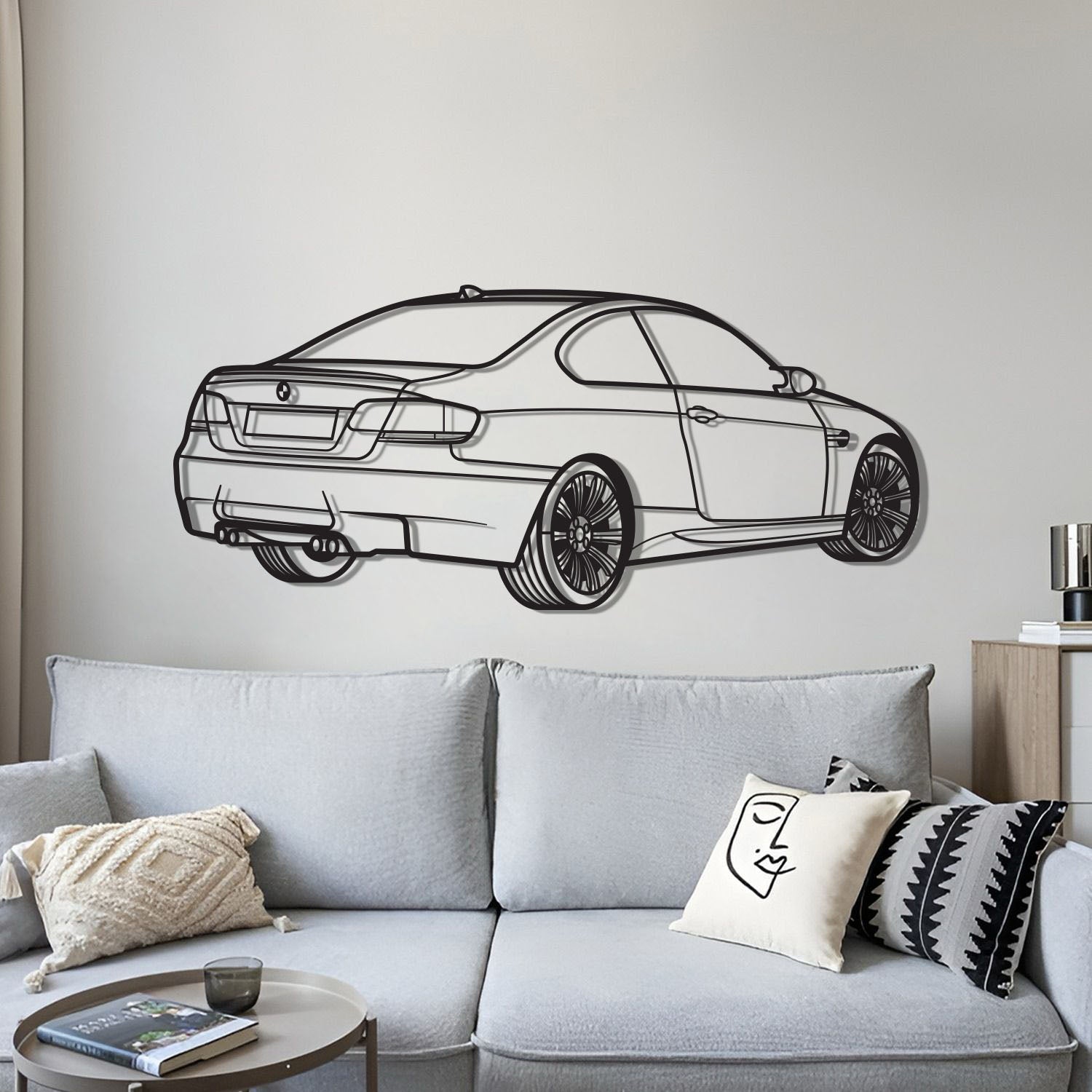 E92 Back Perspective Metal Car Wall Art - MT1300