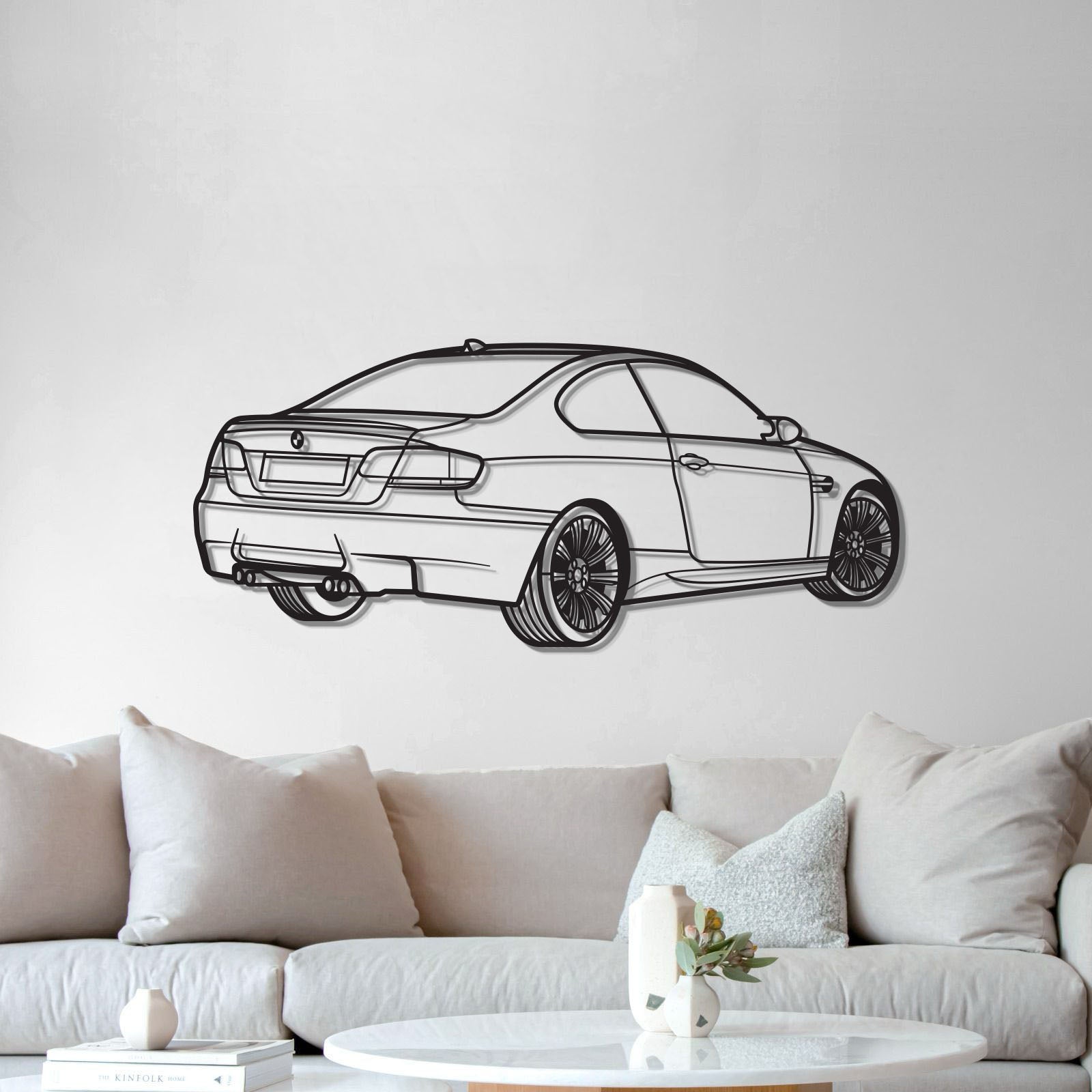 E92 Back Perspective Metal Car Wall Art - MT1300