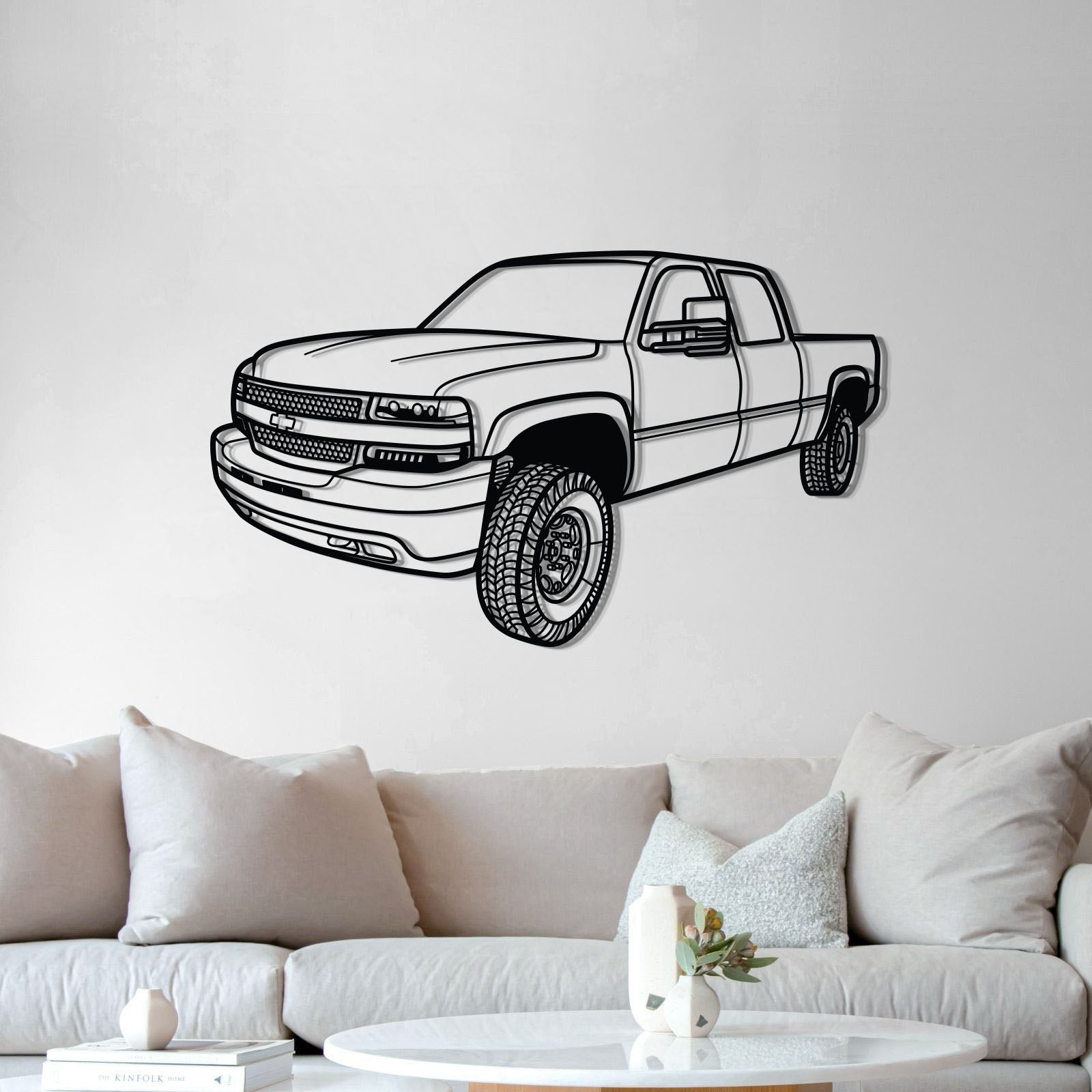 2002 Silverado 2500 Perspective Metal Car Wall Art - MT1297