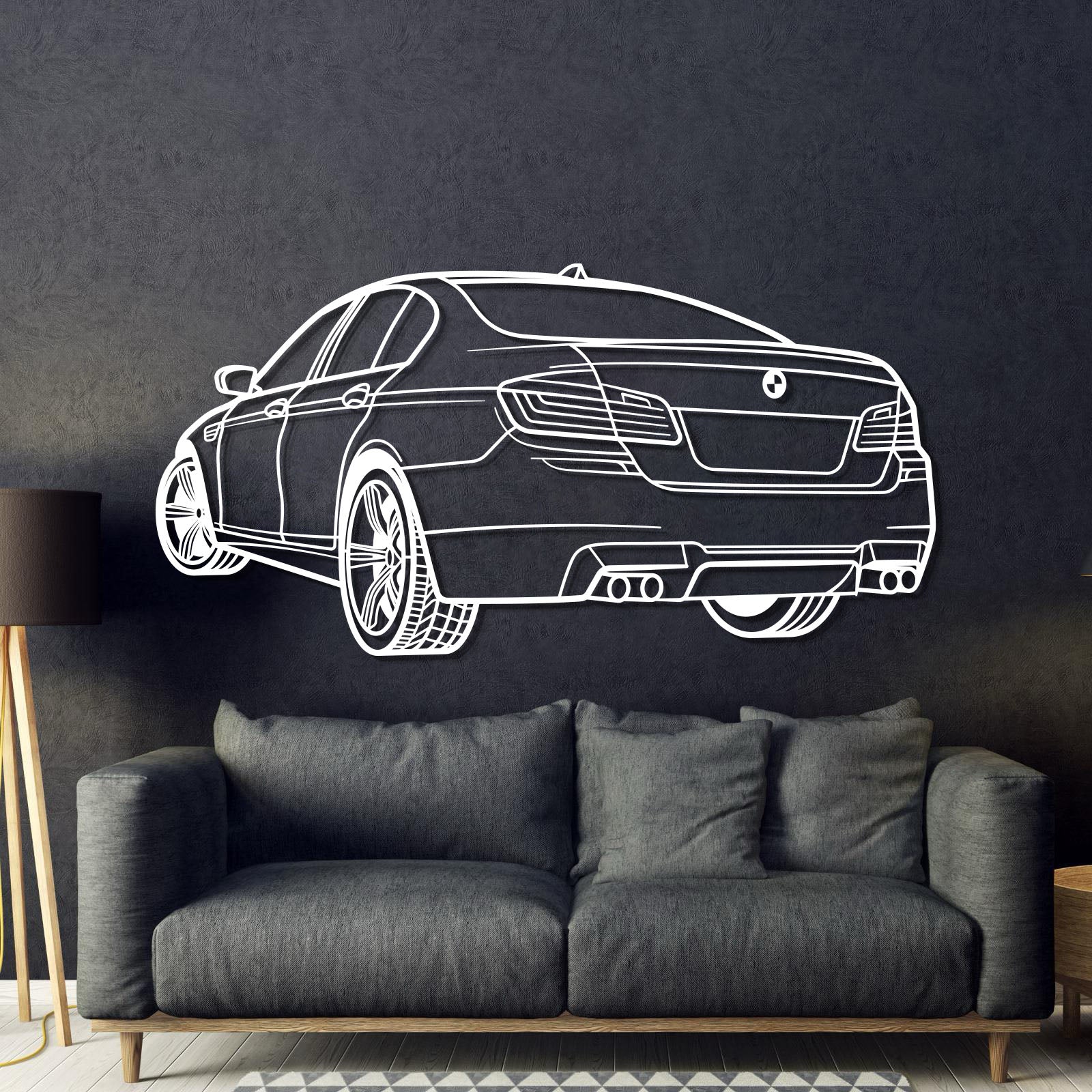 F10 M5 Back Perspective Metal Car Wall Art - MT1301