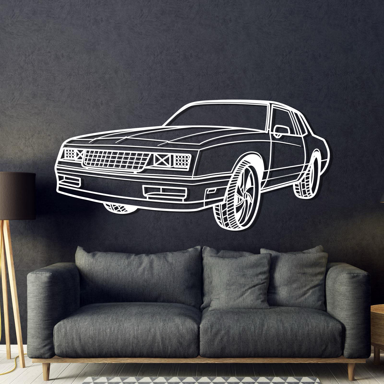 1986 Monte Carlo SS Perspective Metal Car Wall Art - MT1296