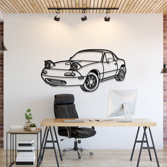 1991 Mazda Miata MX-5 perspective metal wall art silhouette for home décor