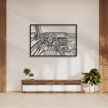 Mercedes-G63 AMG driver’s cockpit metal frame wall art