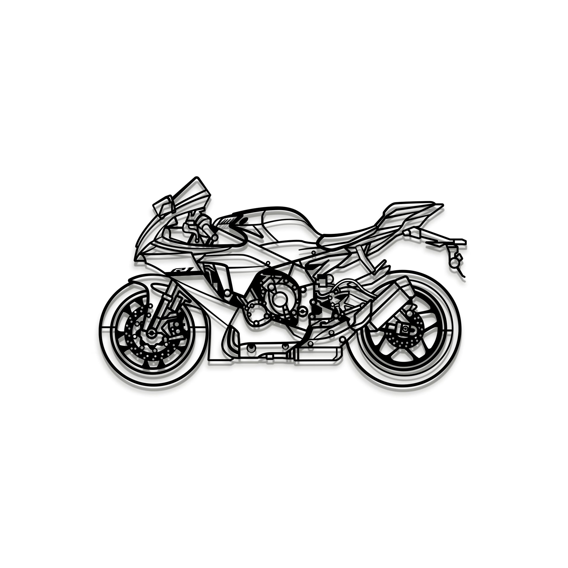 YZF‑R1 2024 metal wall art – sleek floating silhouette