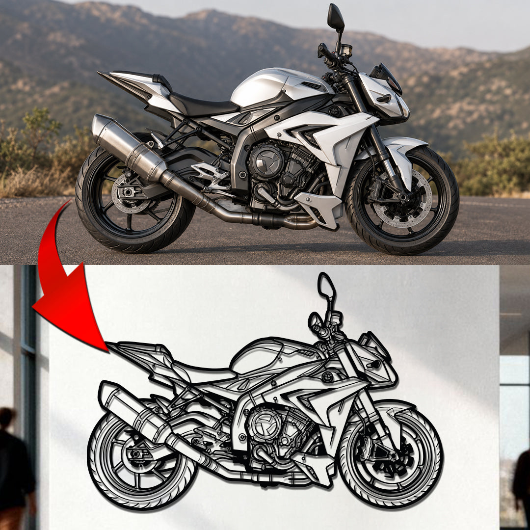 Your Personalized Motorcycle Metal Wall Art - (Side view)