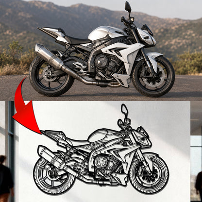 Your Personalized Motorcycle Metal Wall Art - (Side view)