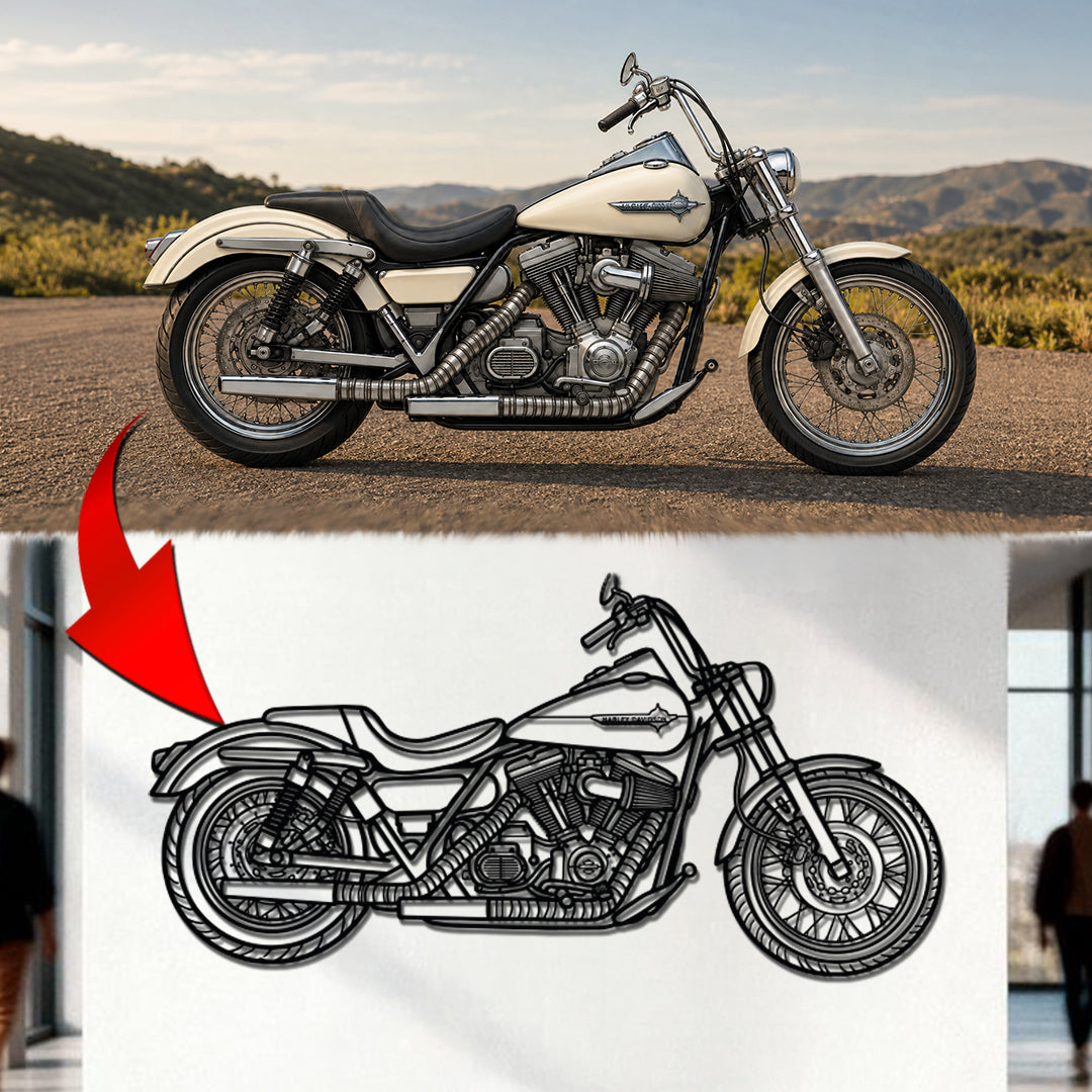 Your Personalized Motorcycle Metal Wall Art - (Side view)