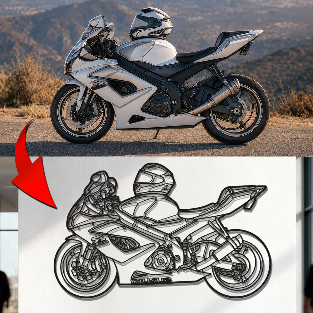 Your Personalized Motorcycle Metal Wall Art - (Side view)