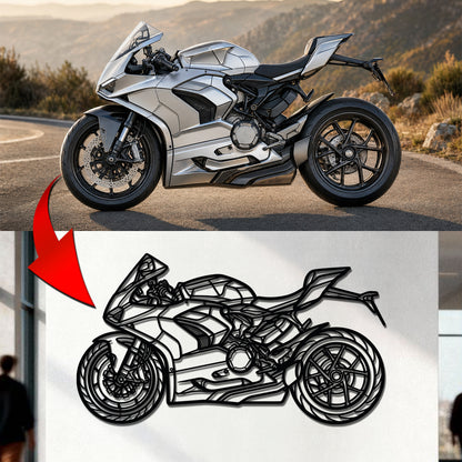 Your Personalized Motorcycle Metal Wall Art - (Side view)