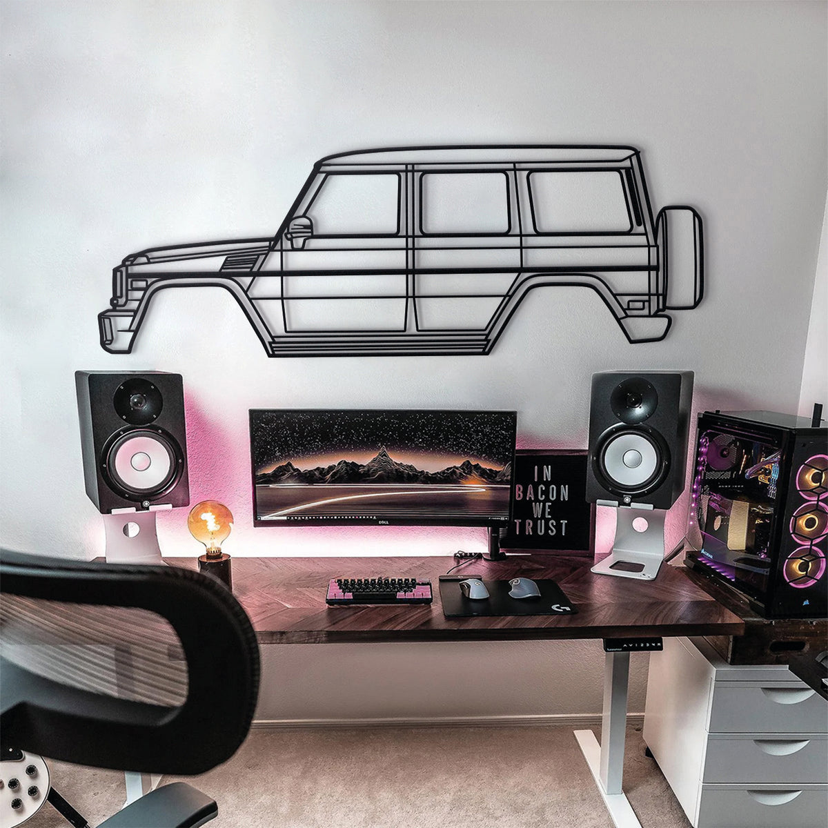 2013 Mercedes‑AMG G63 W463 First Gen Luxury SUV Silhouette Wall Decor Powder Coated Matte Steel