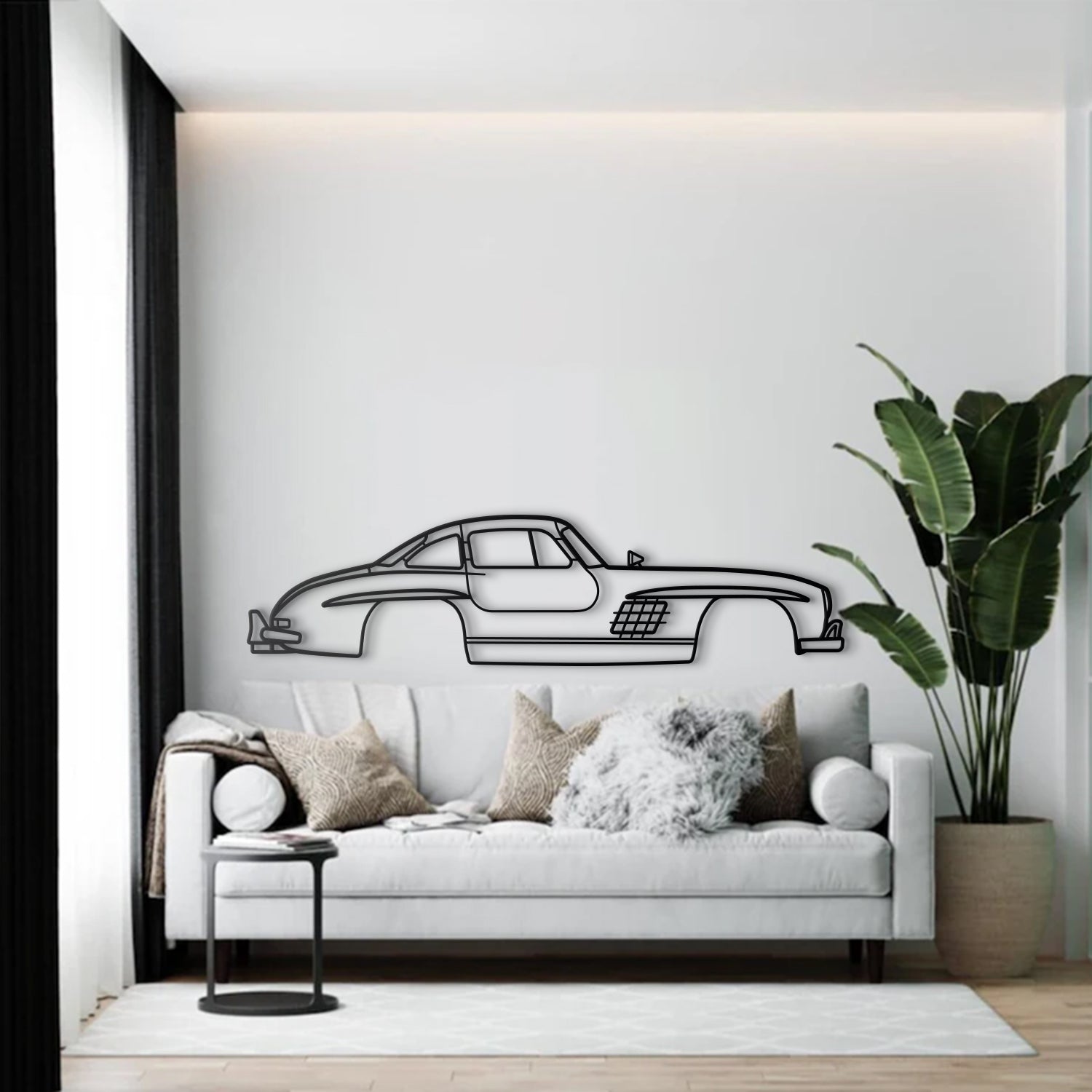 Laser cut 1954 Mercedes-Benz 300 SL Coupe steel wall decor classic silhouette