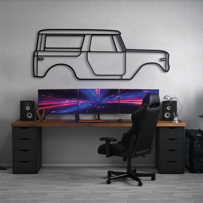 Minimalist 1970 International Scout 800A silhouette – ready‑to‑hang rugged wall décor 