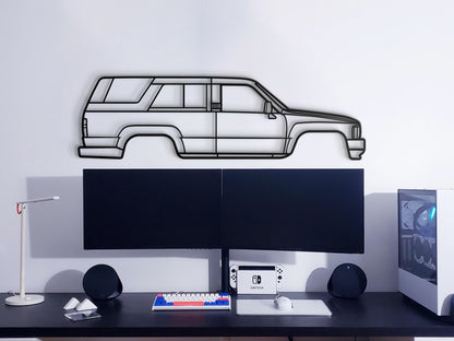 1984 4Runner N60 metal wall art – minimalist SUV silhouette for adventure enthusiasts