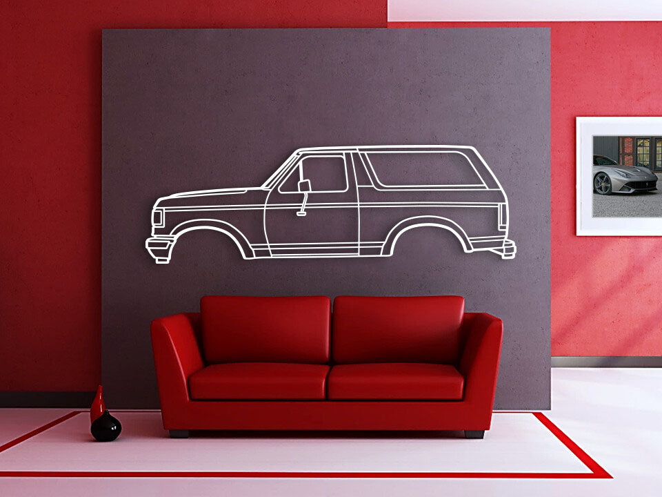 1987 Bronco 4th Gen Metal Car Wall Art - MT0210