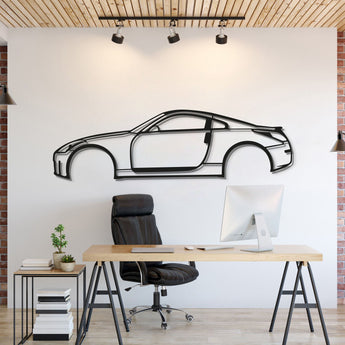 Metal car wall art featuring Nissan 350Z 2005 enhancing garage décor
